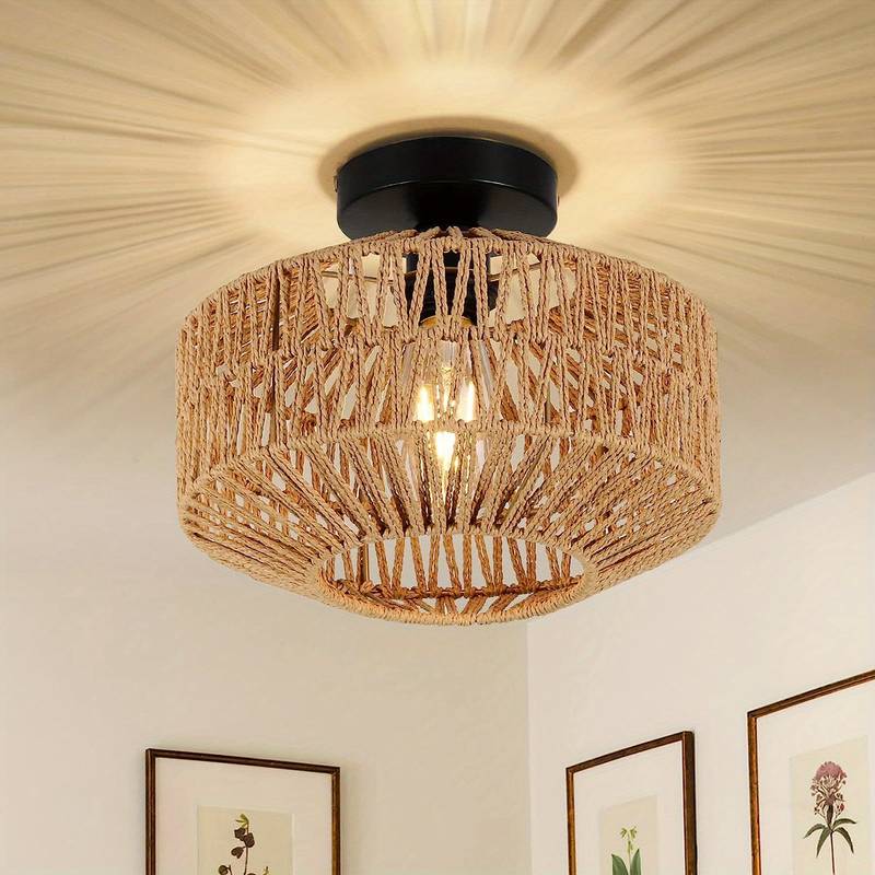 FIRVRE Boheemse Houten Kraal Natuurlijke Plafondlamp E27 Loft Frans FIRVRE Boheemse Houten Kraal Natuurlijke Plafondlamp E27 Loft Frans