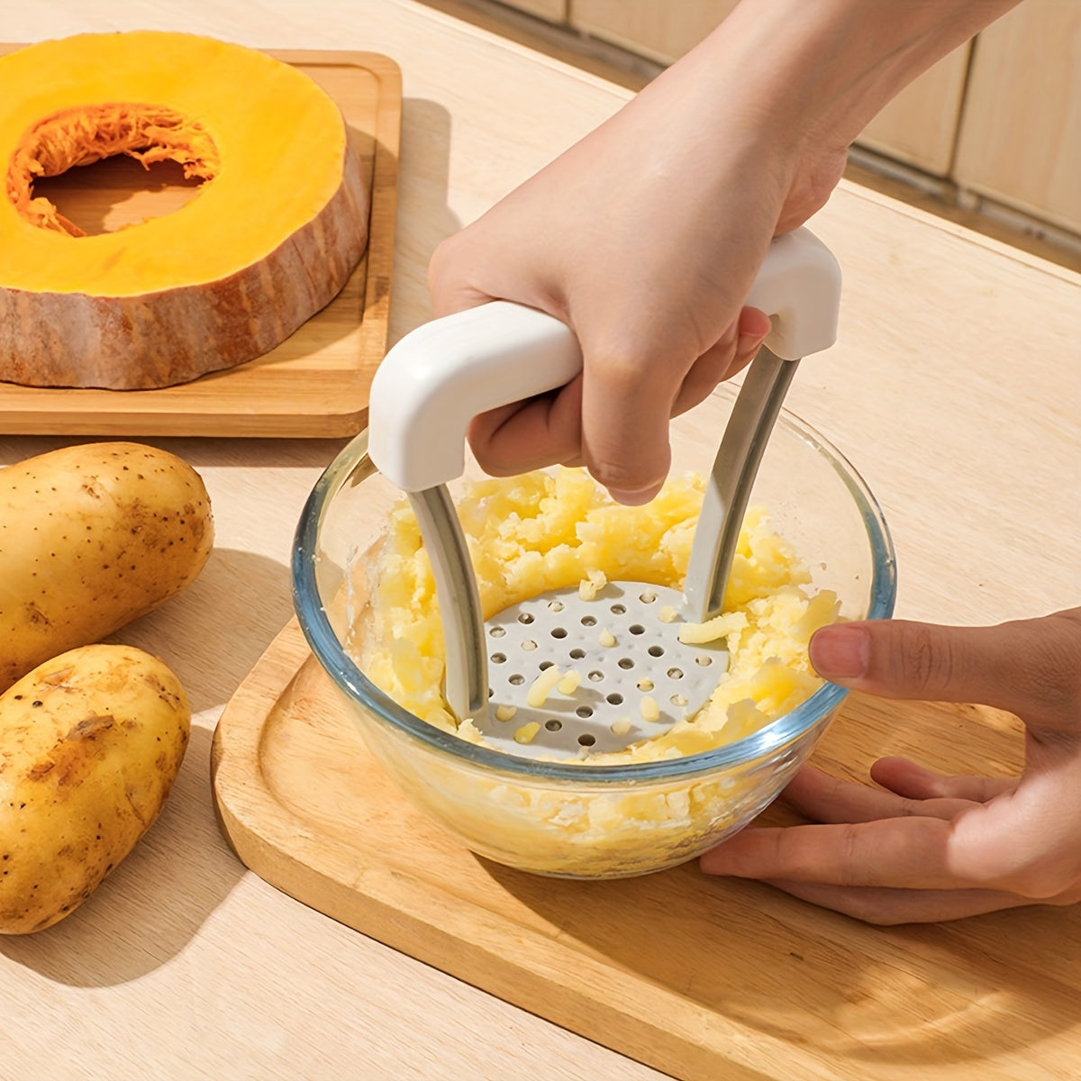 Selbro ® Roestvrijstalen Aardappelstamper Met Siliconen Handgrepen Multifunctionele Rijstmachine Selbro ® Roestvrijstalen Aardappelstamper Met Siliconen Handgrepen Multifunctionele Rijstmachine