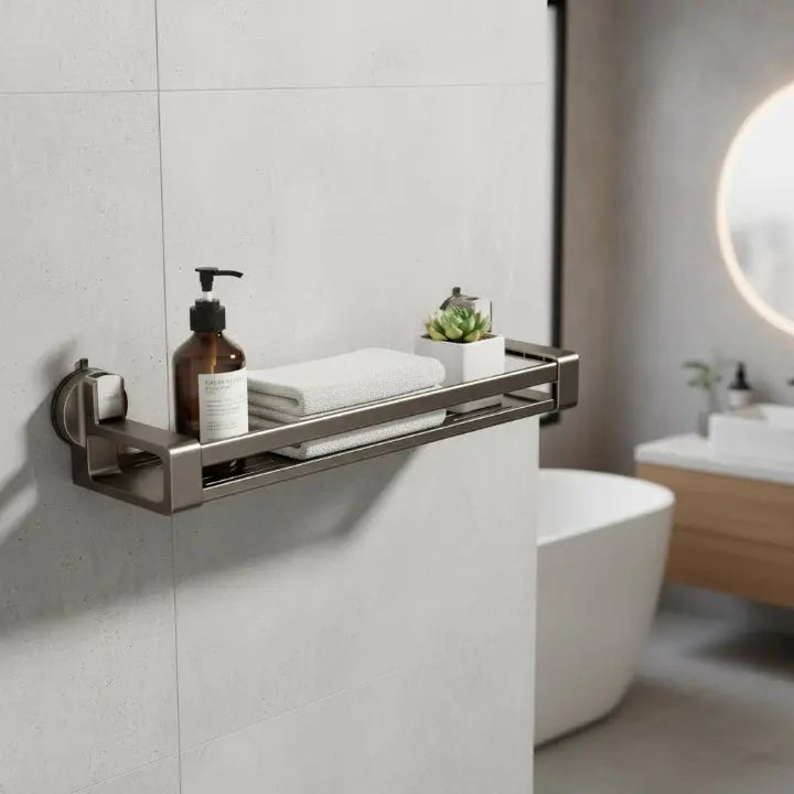 Euro Tische Glazen Wandplank met Wit Glas, Glazen Plank voor Badkamers