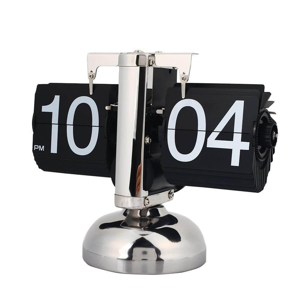 Yusat Retro-Flip-Uhr, Vintage-Tischuhr, digital, automatisches Drehen, batteriebetrieben, mechanische Schreibtischuhr, schwarz, ideal Zuhause, Büro, Raumdekoration (Batterie Yusat Retro-Flip-Uhr, Vintage-Tischuhr, digital, automatisches Drehen, batteriebetrieben, mechanische Schreibtischuhr, schwarz, ideal Zuhause, Büro, Raumdekoration (Batterie