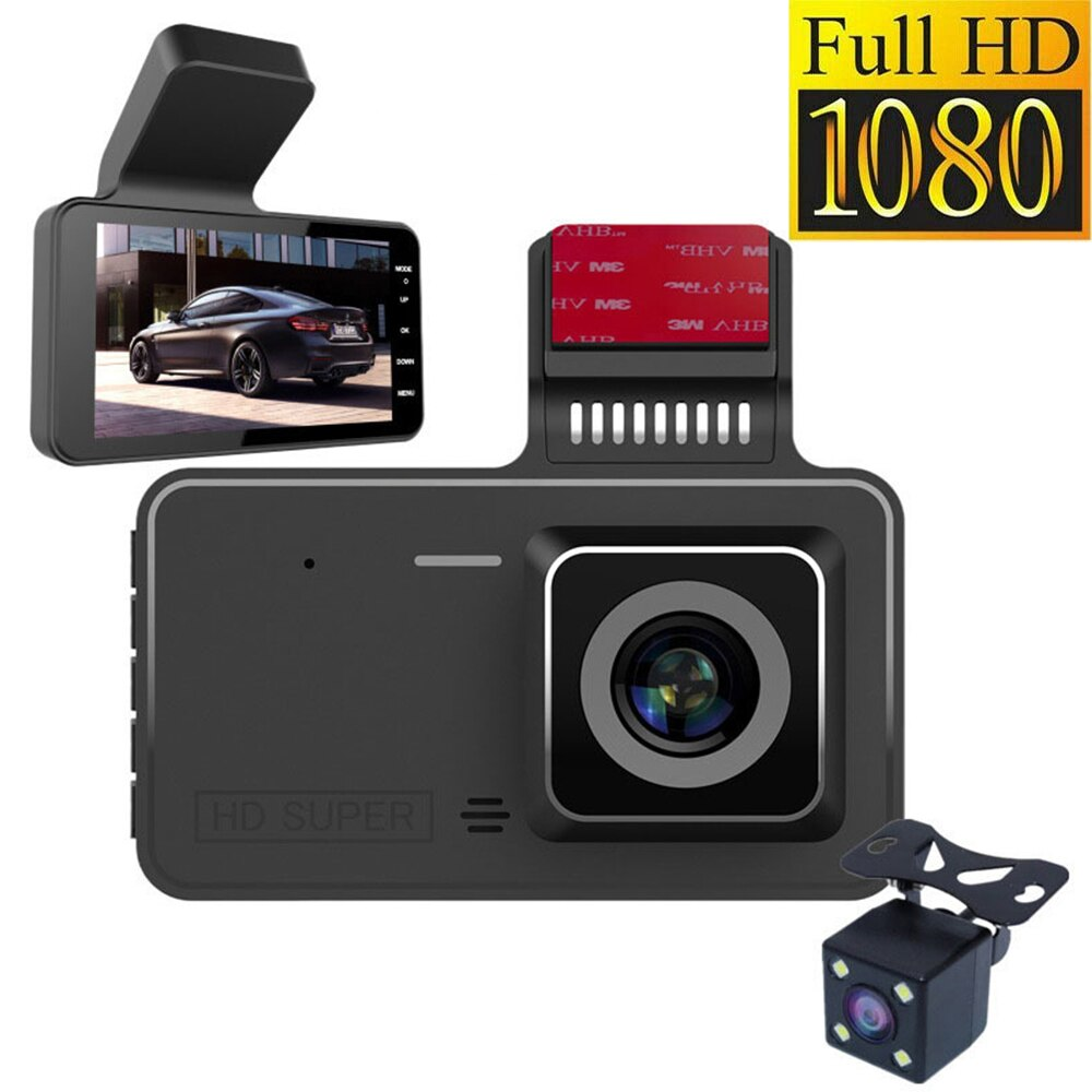 RoadPix | Compacte dashcam met scherm - 1080P Full HD autocamera, lusopname, nachtzicht, parkeermonitor