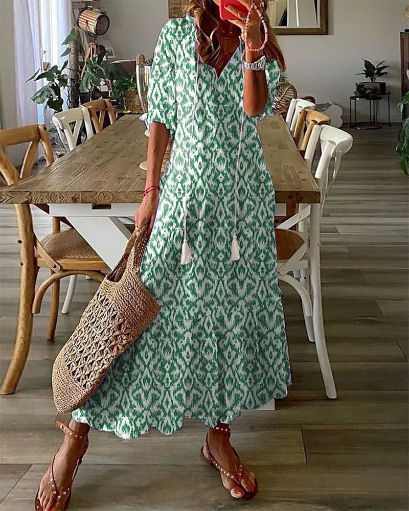Teya | Dames bohemian maxi-jurk – boho lange jurk, casual zomer strand maxi-jurk