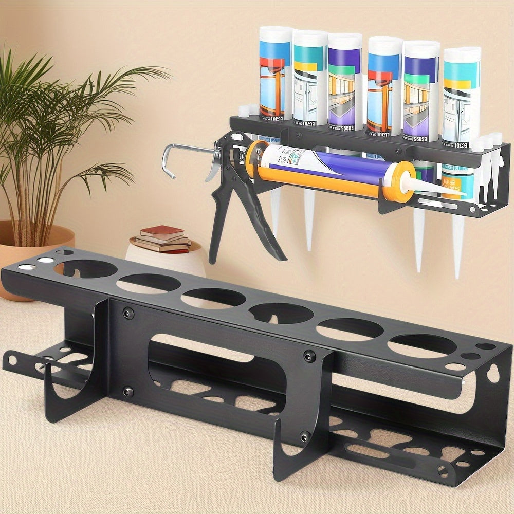 CaulkDock | Metalen kitpistool- en buishouder voor wandmontage – Opbergruimte voor werkplaats en garage
