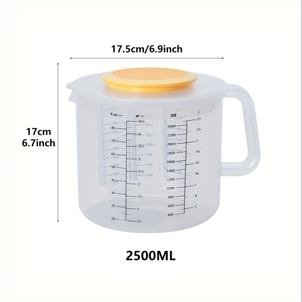 MixGuard | 2.5L Bak maatbeker & mengkom met spatwaterdicht deksel - ideaal voor koken en bakken