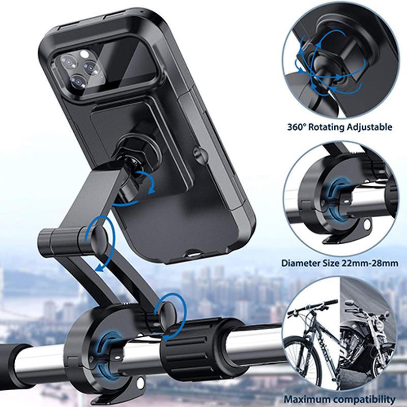 RideCharge | 15W waterdichte fiets-powerbankhouder voor stuur, snel opladen, schokbestendig en compatibel