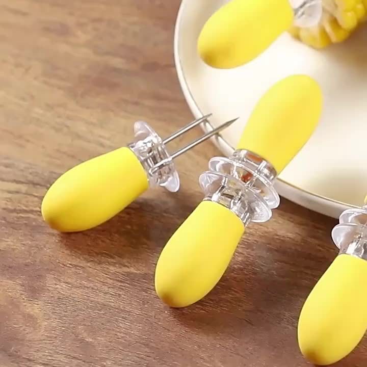 CornGrip | RVS Maïsvork met Ergonomisch Handvat – Duurzame, Voedselveilige BBQ- en Fruitsatépen