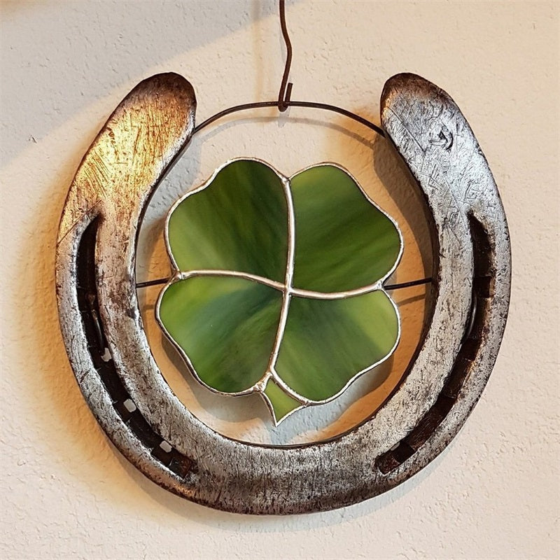 CloverWish | Vierbladsklaver Gelukshoefijzer – Woondecoratie, Geluksbrenger, Wanddecoratie