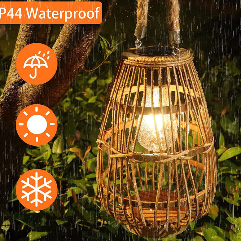 SolarWeave | Solar LED rotan vloerlamp - Waterdichte buitenverlichting voor patio, tuin & tuin