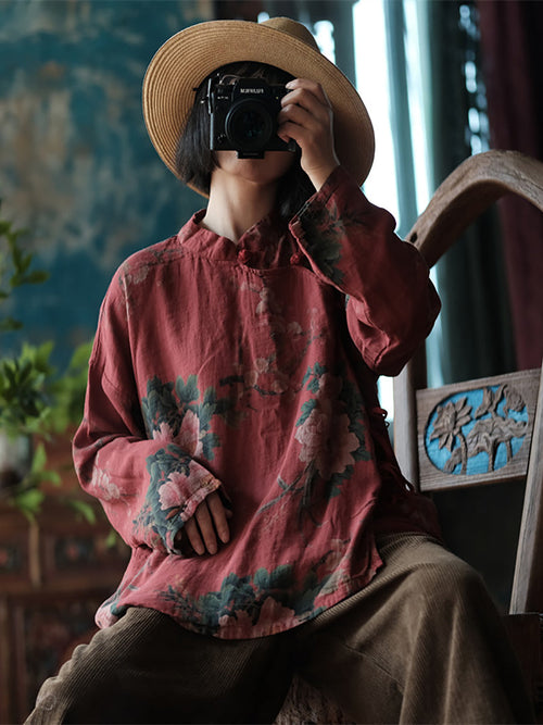 Avyelle | Dames Blouse met Losse Pasvorm en Lange Mouwen – Bloemenprint Pullover