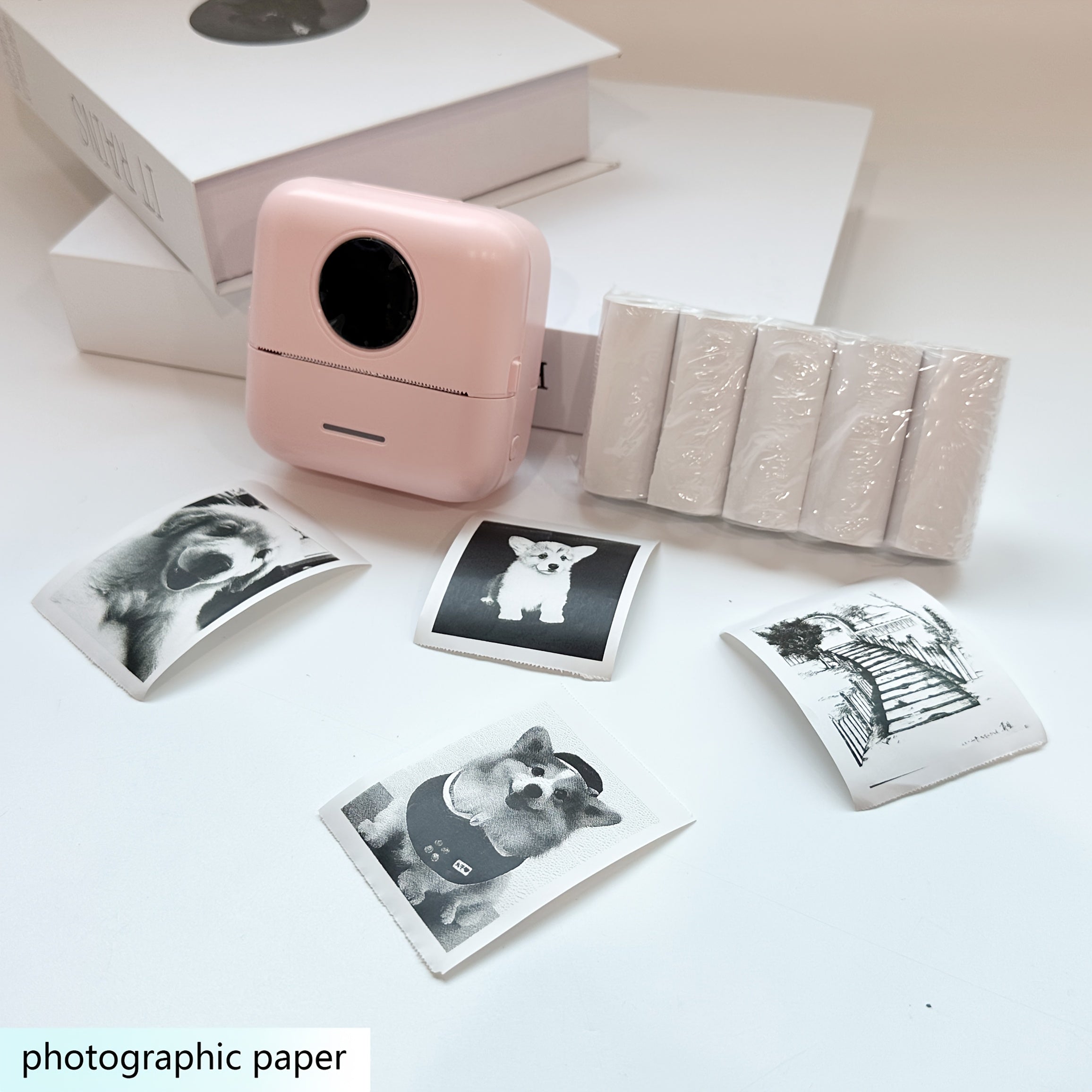 PrintMate | Mini draagbare thermische printer met 14 papierrollen – Foto- en labelafdrukken