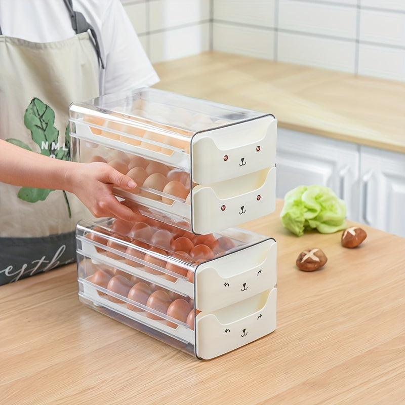 EggVault | Stapelbare eierhouderlade – Transparante keukenorganizer