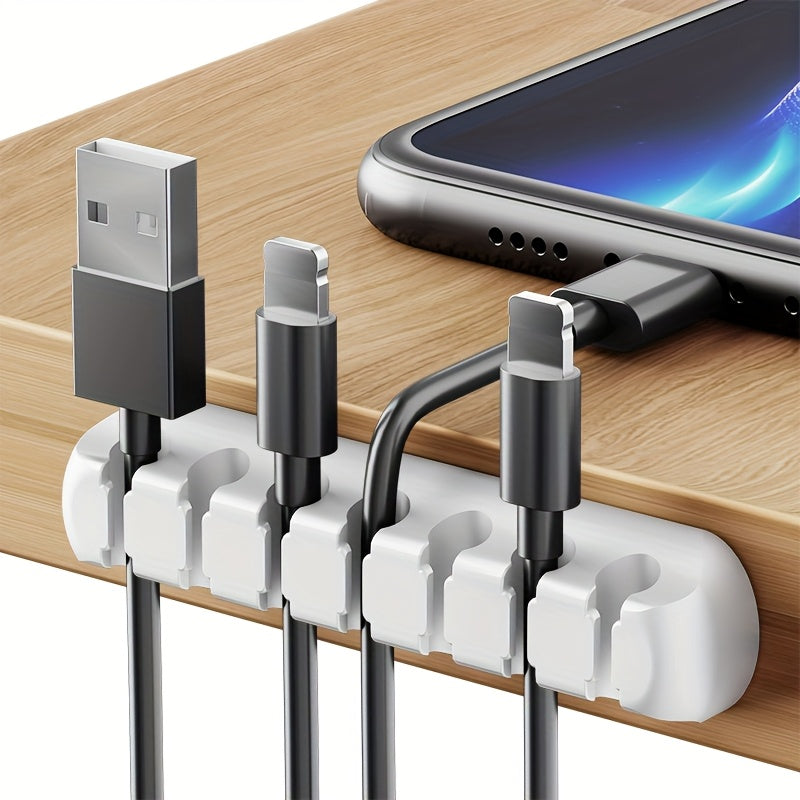 CordHold | 7-sleufs siliconen kabelorganizer – zelfklevende kabelhouders