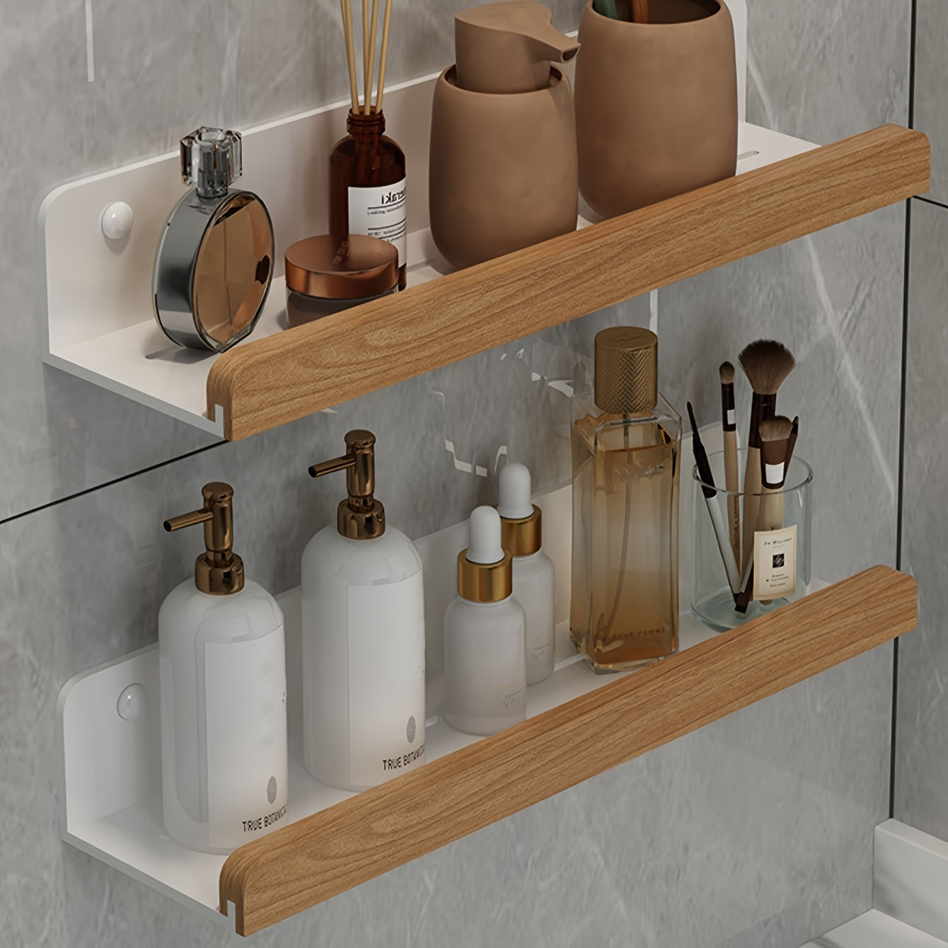 RustiRack | Opbergrek voor in de badkamer aan de muur - doucheruimtehouder zonder perforaties