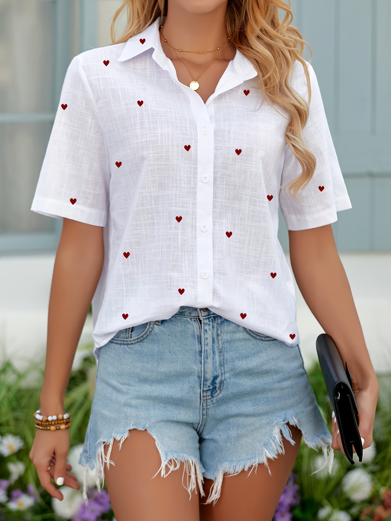 Rosalia | Dames Casual Shirt met Korte Mouwen en Knopen – Lichtgewicht, Ademend Zomertopje