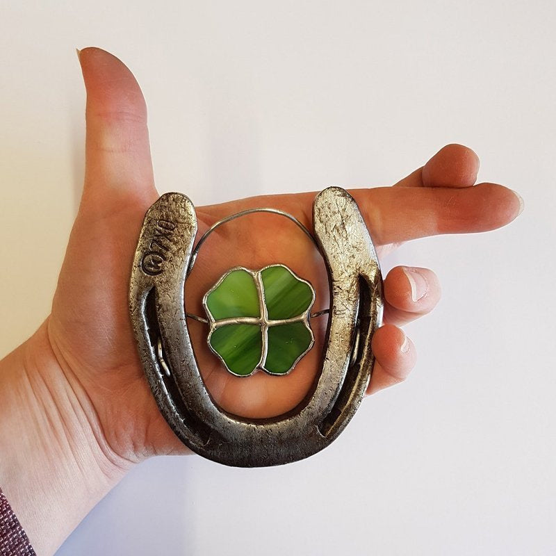 CloverWish | Vierbladsklaver Gelukshoefijzer – Woondecoratie, Geluksbrenger, Wanddecoratie