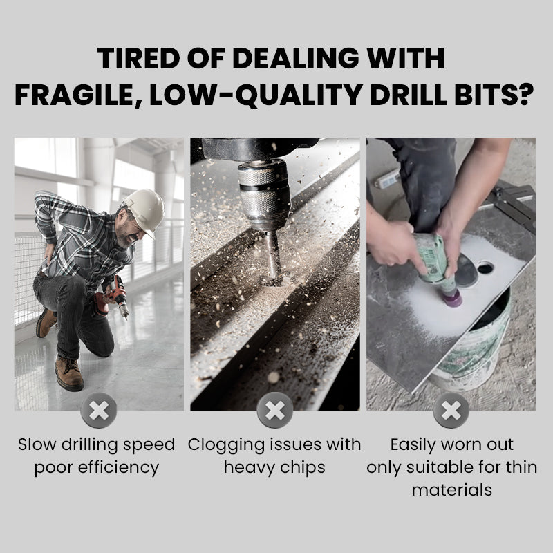 SteelMaul | Precisie 4-snijderige gekartelde boorset voor intensief gebruik