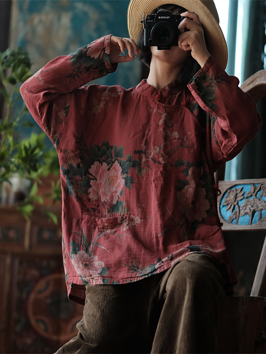 Avyelle | Dames Blouse met Losse Pasvorm en Lange Mouwen – Bloemenprint Pullover