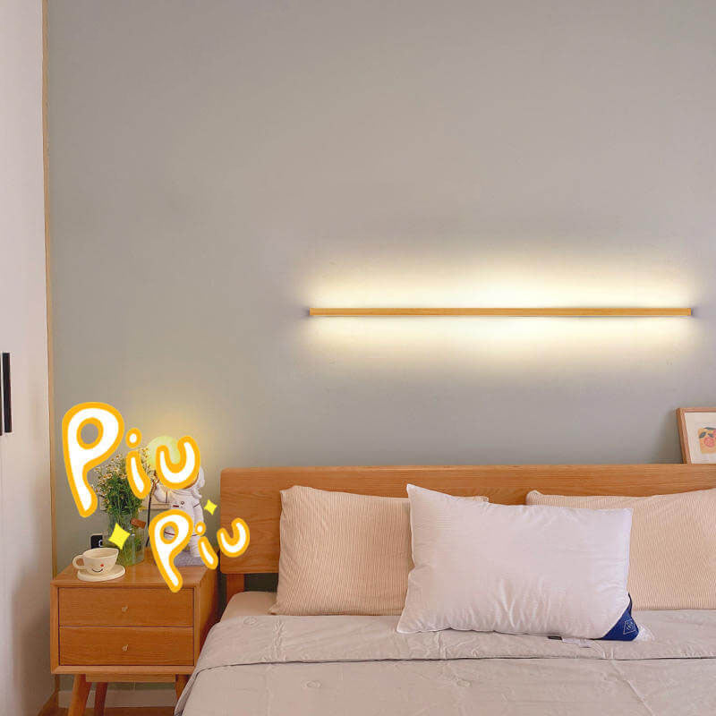 StripGlow | Minimalistische houten LED-wandlamp - Japans geïnspireerd, slank ontwerp