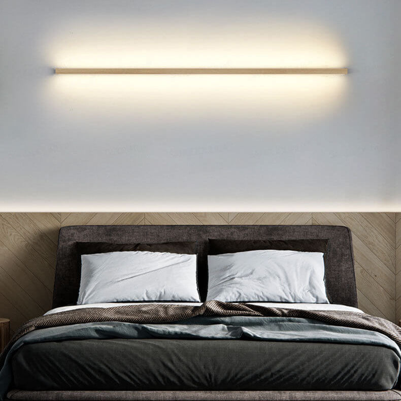 StripGlow | Minimalistische houten LED-wandlamp - Japans geïnspireerd, slank ontwerp