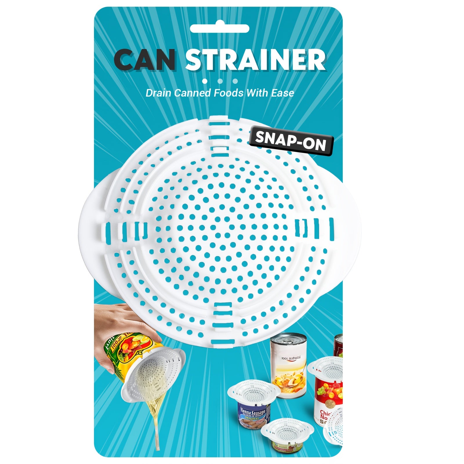 CanSieve | Snap-On blikzeef – multifunctionele plastic zeef met