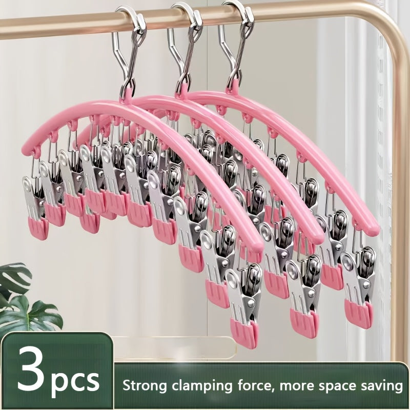 ClipCore | 3 roestvrijstalen wasknijpers + 10 mini-grijpclips – Duurzame, antislip hangers
