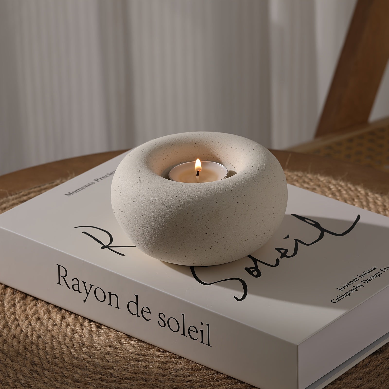 CandleNest | Keramische Donut Kaarsenhouder – Modern Vintage Tafelstuk, Decoratieve Centerpiece
