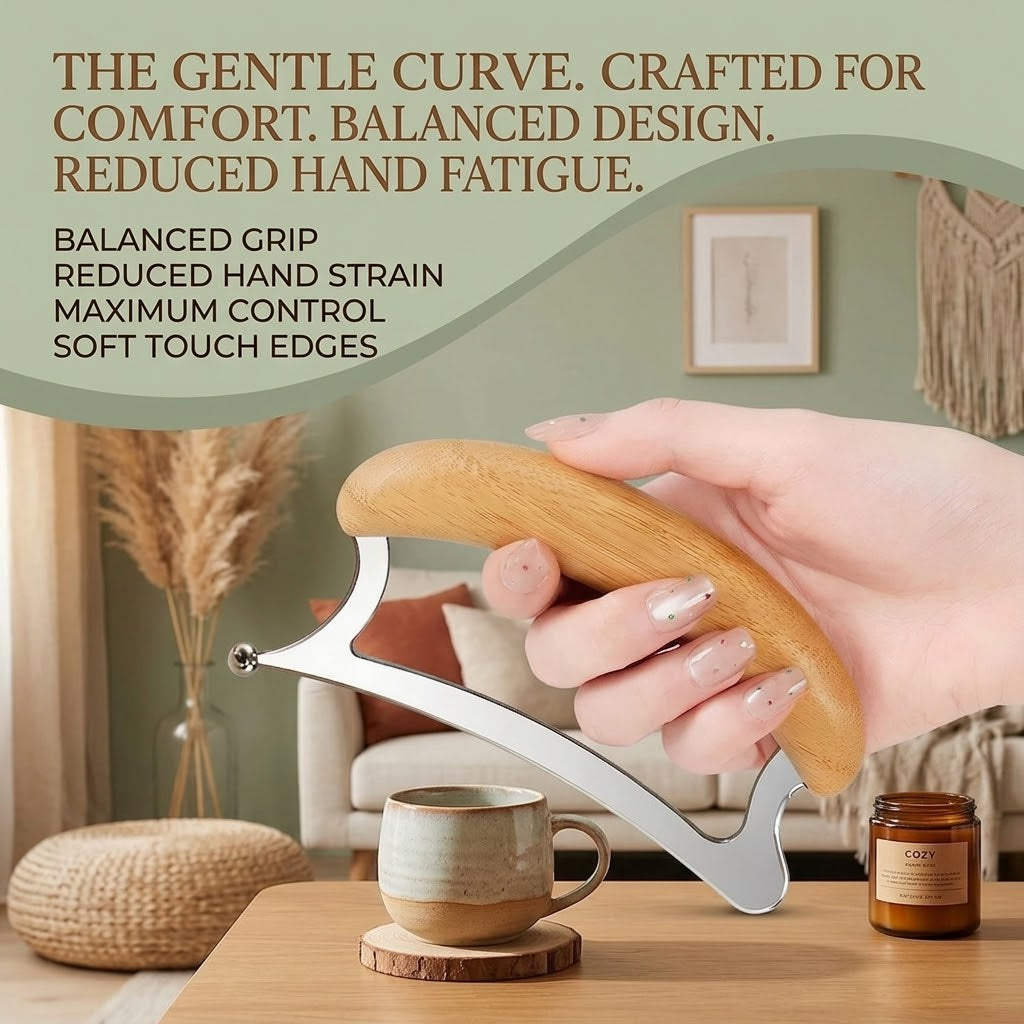 GuaSteel | Roestvrijstalen Gua Sha Lichaamsmassagetool – Lymfedrainage Schraper, Anti-Cellulitis