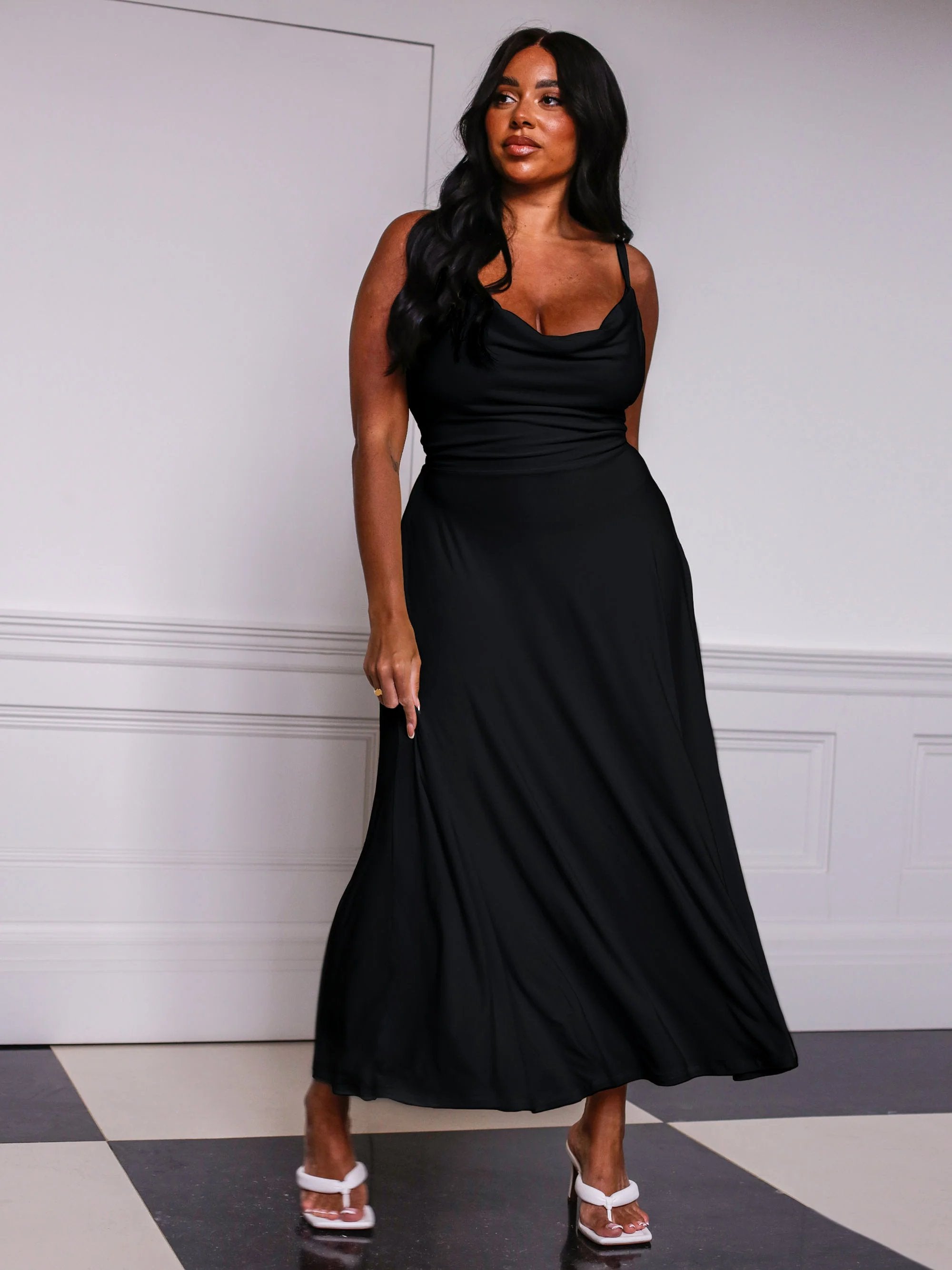 Giselle | Gedrapeerde maxi-jurk voor dames – elegante geplooide bodycon avondjurk