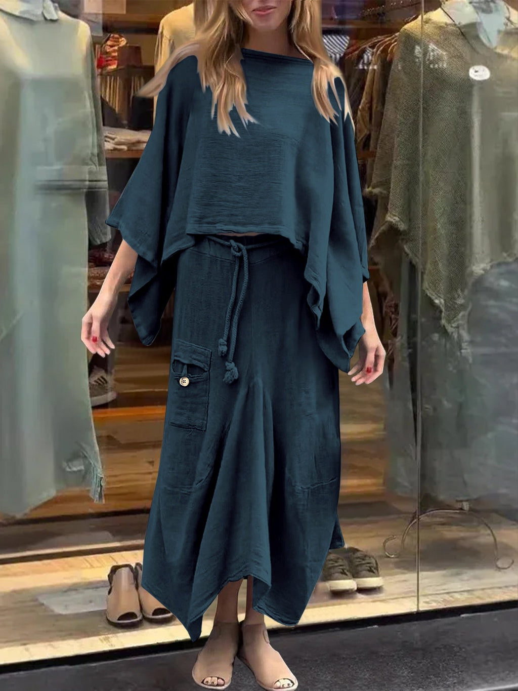 Lyrissea | Dames 2-Delige Top & Rok Set – Losse Casual Versleten Outfit, Zomerse Mode