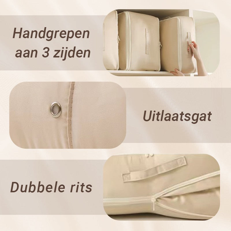 FlatPak | Vacuümcompressie-opbergzak - Ruimtebespaarder voor kleding en het organiseren van je huis