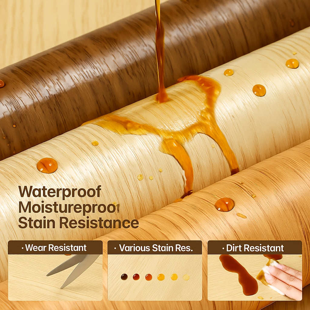 WoodWrap | Vinyl vensterbanksticker – imitatie houtnerf, krasbestendig, decoratieve randafdekking
