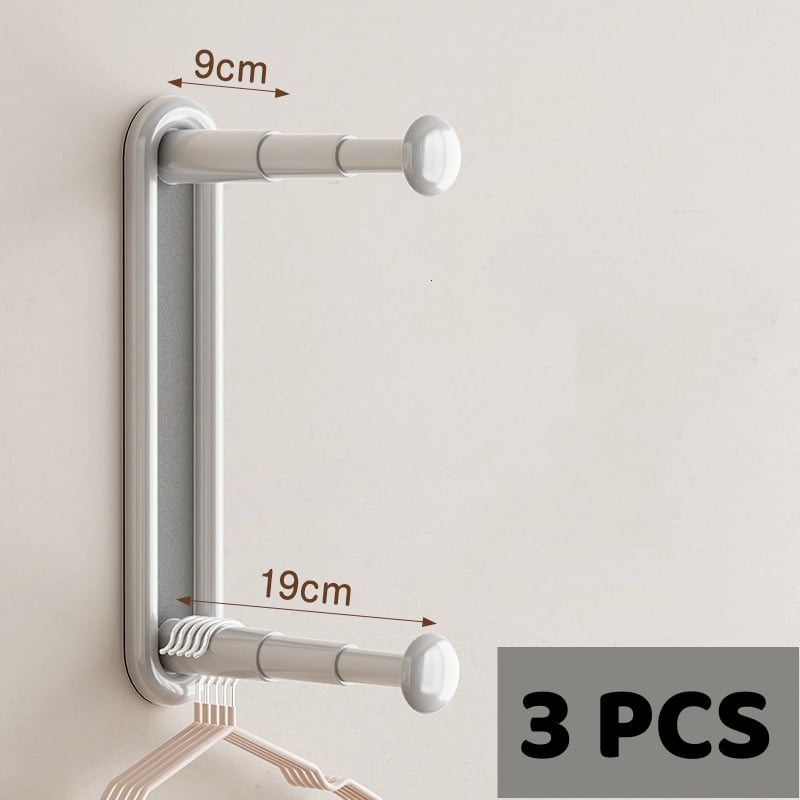 Hangerly | Kledingrek – Wandmontage, dubbellaags, verstelbare opbergruimte