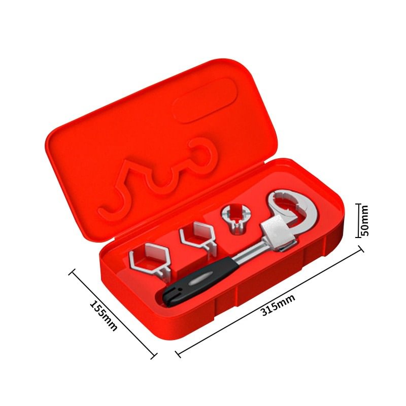 Lumifix | Multifunctionele badkamersleutelset – aluminiumlegering, ergonomisch, verstelbaar, duurzaam voor leidingen