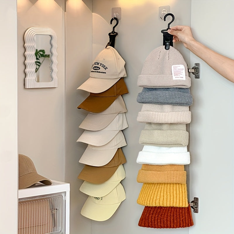 ClipHat | 8-Clip Hoedenorganizer – Wandopberging voor baseballpetten, thuis en in de kast