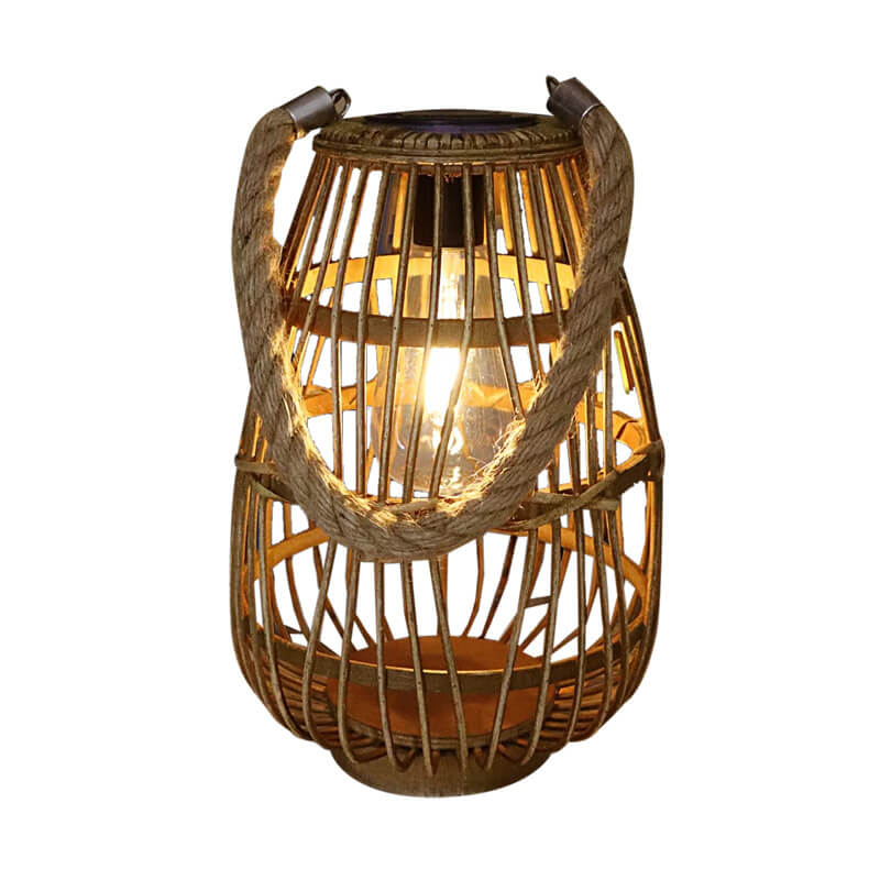 SolarWeave | Solar LED rotan vloerlamp - Waterdichte buitenverlichting voor patio, tuin & tuin