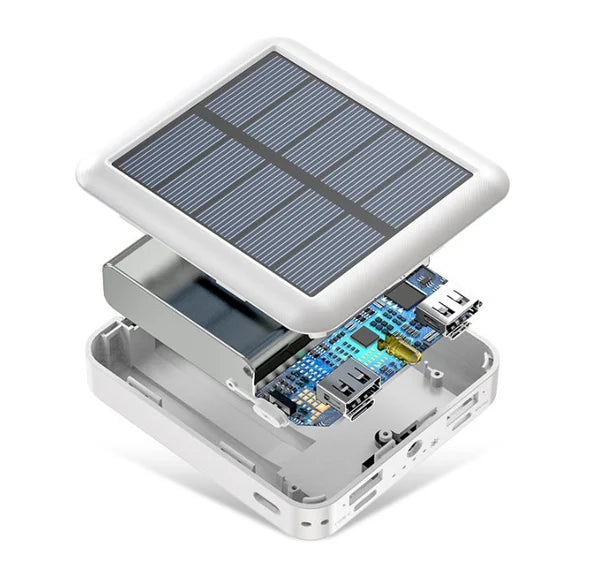 MegaVolt | Hoge capaciteit zonne-energiebank - draagbare USB-oplader, waterdicht, buiten, snel opladen, 20000mAh batterij