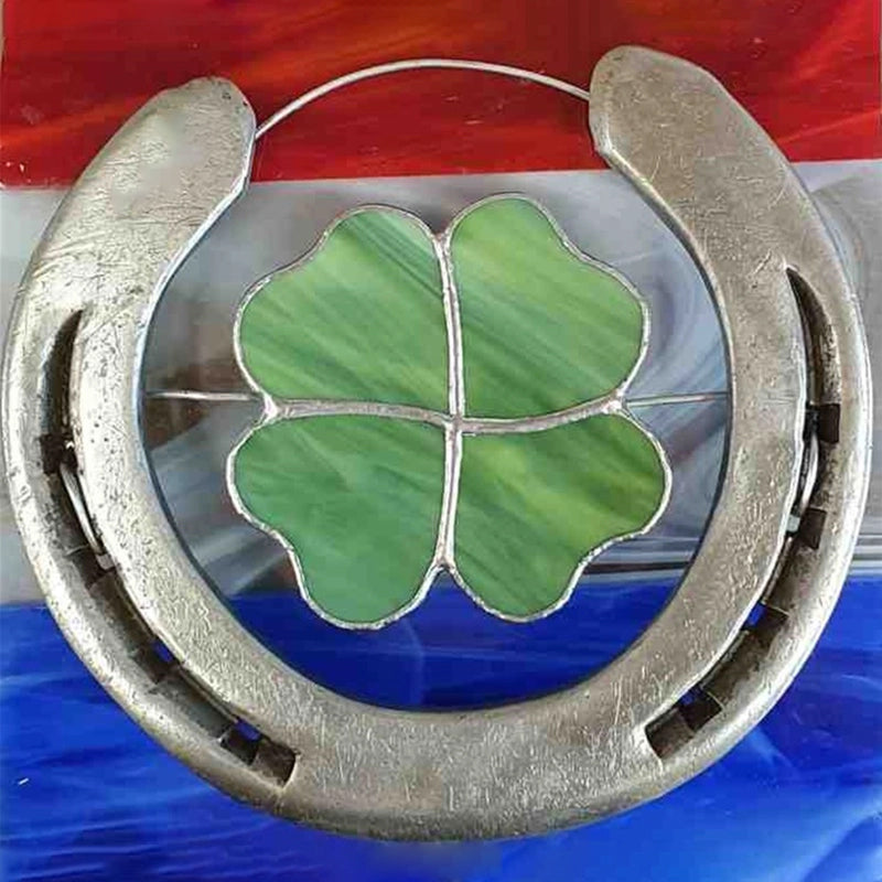 CloverWish | Vierbladsklaver Gelukshoefijzer – Woondecoratie, Geluksbrenger, Wanddecoratie