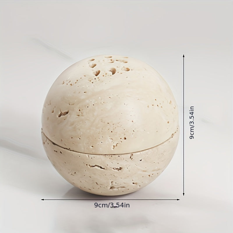 Spheriscent | Natuurlijke travertijn wierookbrander – Aromatherapie & woondecoratie
