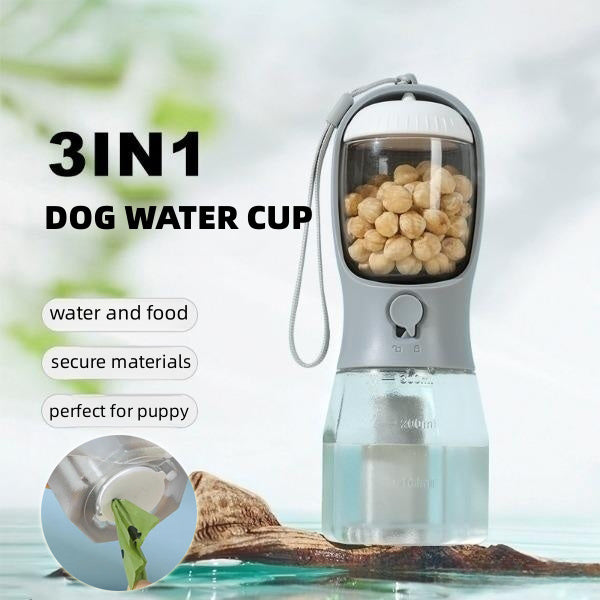 PupKit | 3-in-1 draagbare water-, voer- en afvalzak voor honden – Reisvriendelijke drinkbeker voor huisdieren