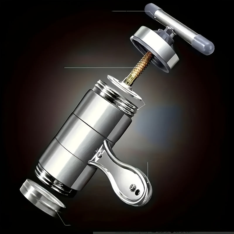 NoodleMate | Roestvrijstalen pastapers – Handmatige keukenpastamaker met 5 mallen