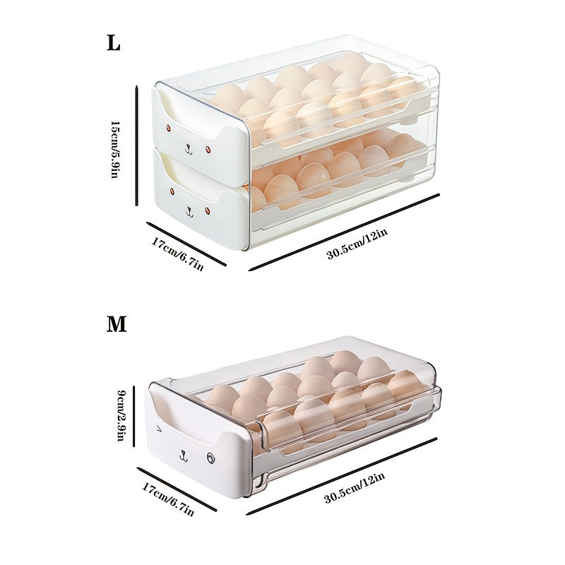 EggVault | Stapelbare eierhouderlade – Transparante keukenorganizer