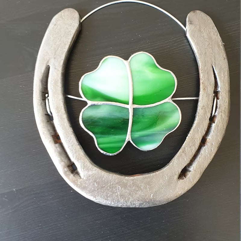 CloverWish | Vierbladsklaver Gelukshoefijzer – Woondecoratie, Geluksbrenger, Wanddecoratie