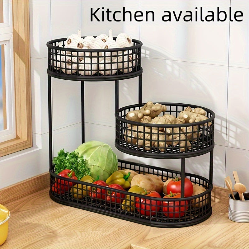 GrandNest | Metalen fruitmand met meerdere etages - grote snackhouder voor keuken en koffietafel