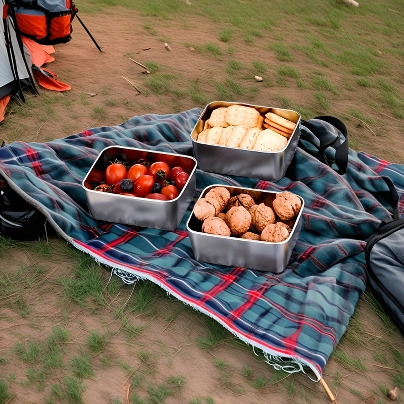 FoodVault | 7 stuks roestvrijstalen voedselbewaarbakjes, lekvrij, stapelbaar, flip-top deksels, BPA-vrij