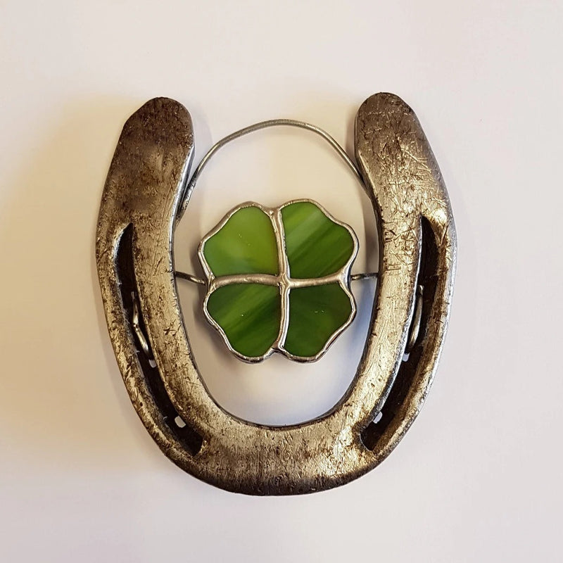 CloverWish | Vierbladsklaver Gelukshoefijzer – Woondecoratie, Geluksbrenger, Wanddecoratie
