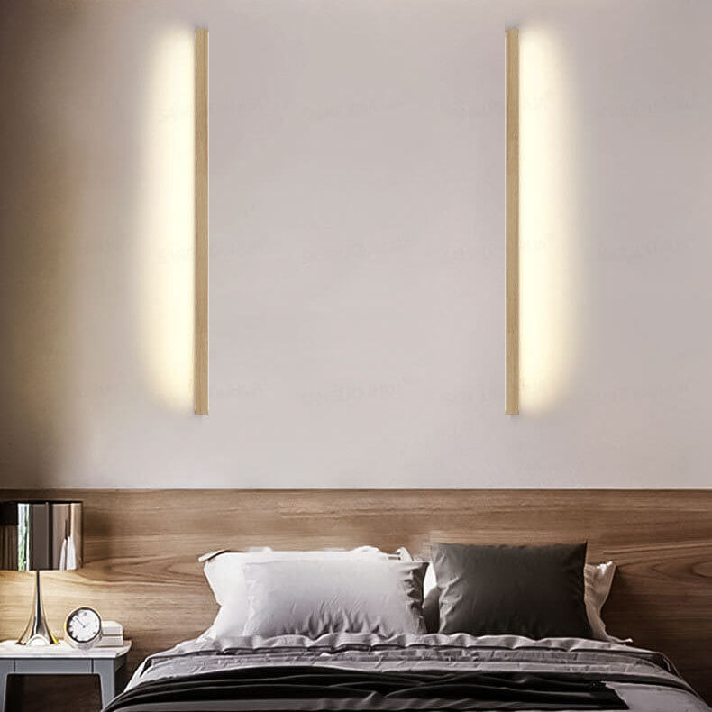 StripGlow | Minimalistische houten LED-wandlamp - Japans geïnspireerd, slank ontwerp