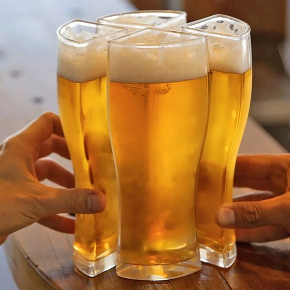 StackBrew | Modulaire bierpul voor 4 glazen – Stapelbare acryl drinkbekers voor bier, feesten