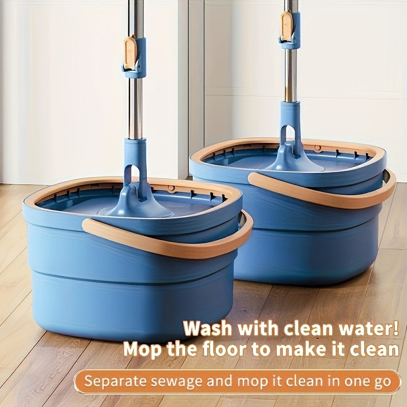 CleanSwift | Handsfree zelfreinigende mop & emmerset - natte en droge vloerreiniger met 3 moppen