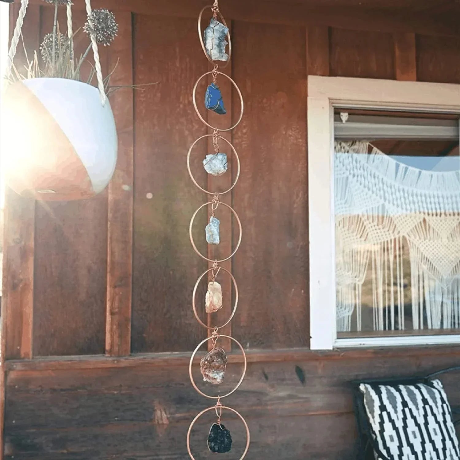 AuraCharm | 7 Chakra Hangend Ornament – Helende Kristallen Decoratie, Positieve Energie, Meditatie