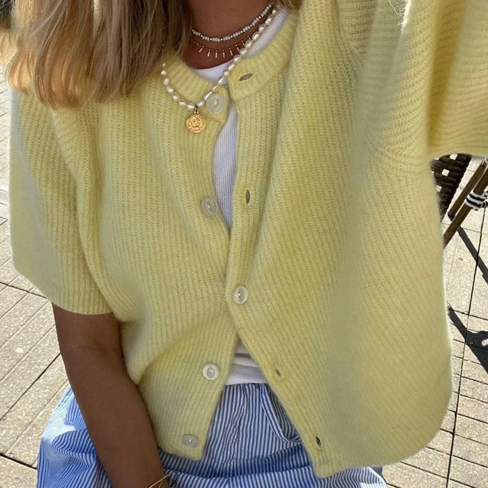 Zylenna | Cardigan met Korte Mouwen – Lichtgewicht Gebreide Top, Voor Casual & Smart-Casual
